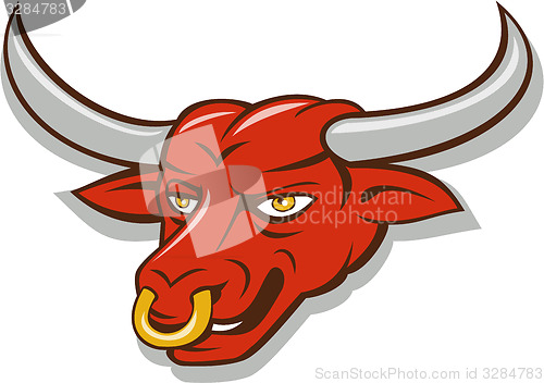 Image of Texas Longhorn Red Bull Head Cartoon