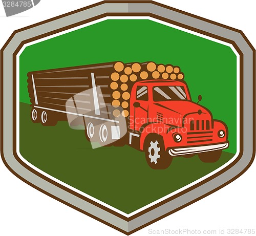 Image of Truck Vintage Logging Shield Retro