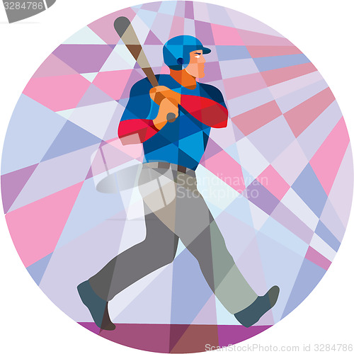 Image of Baseball Batter Hitter Batting Low Polygon