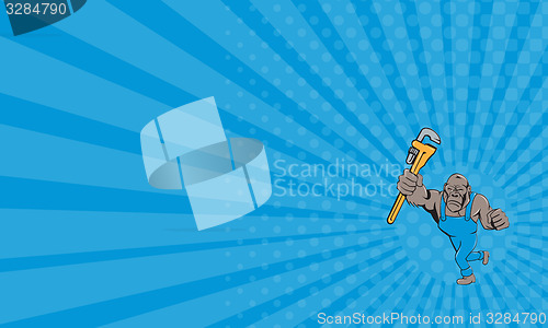 Image of Business card Angry Gorilla Plumber Monkey Wrench Isolated