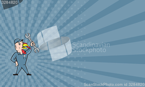 Image of Business card Turkey Mechanic Spanner Isolated Cartoon
