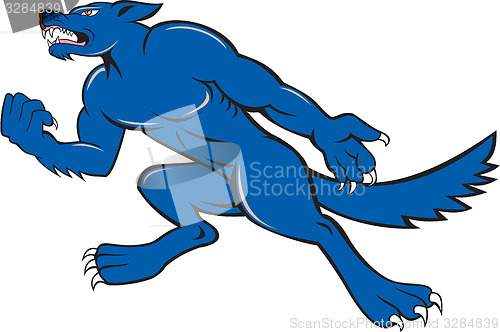 Image of Wolf Dog Clenching Fist Cartoon