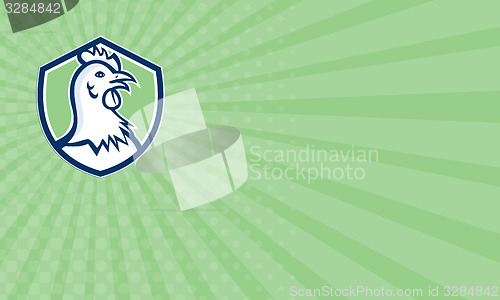 Image of Business card Chicken Hen Head Side Shield Cartoon