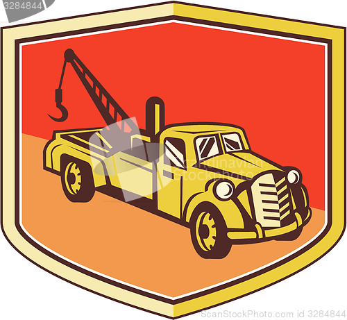 Image of Vintage Tow Truck Wrecker Shield Retro