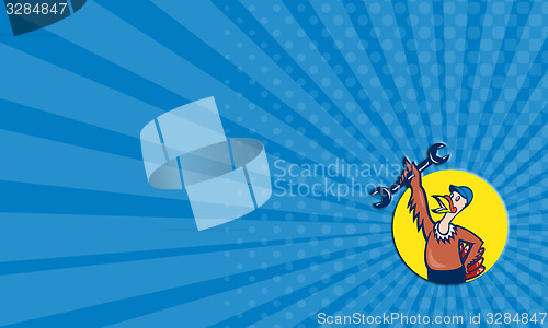Image of Business card Turkey Mechanic Spanner Circle Cartoon