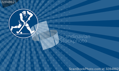 Image of Business card Field Hockey Player Running With Stick Icon