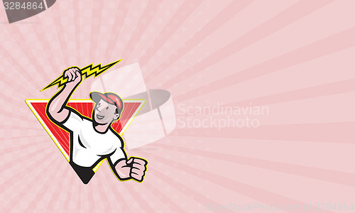 Image of Business card Electrician Construction Worker Cartoon