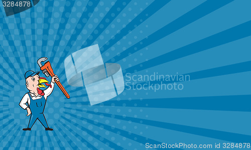 Image of Business card Turkey Plumber Monkey Wrench Cartoon