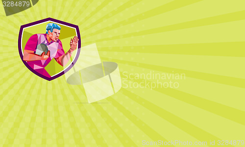 Image of Business card Rugby Player Fend Off Low Polygon