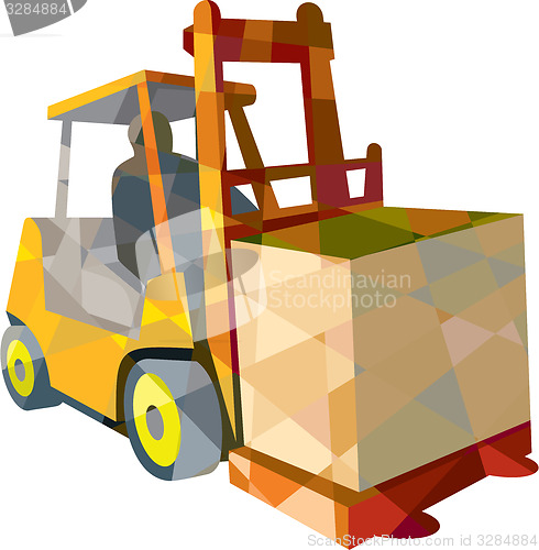 Image of Forklift Truck Materials Handling Box Low Polygon