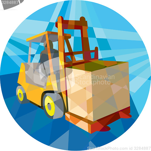 Image of Forklift Truck Materials Box Circle Low Polygon
