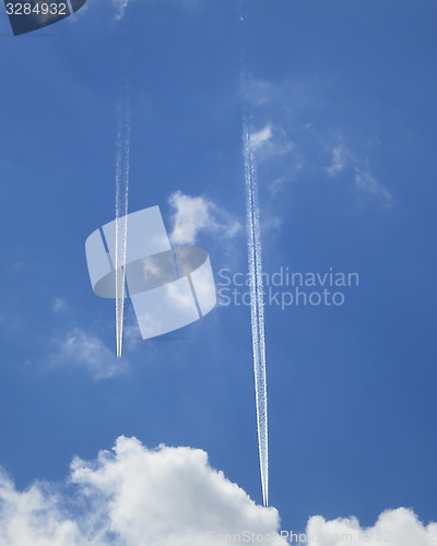 Image of Sign after aeroplane on the sky