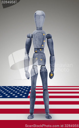 Image of Wood figure mannequin with US state flag bodypaint - Alaska