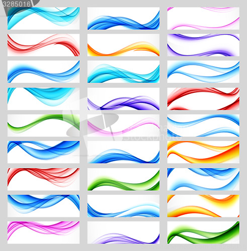 Image of Set of wavy colorful banners