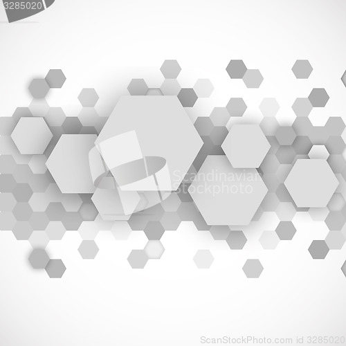 Image of Abstract blue hexagons background