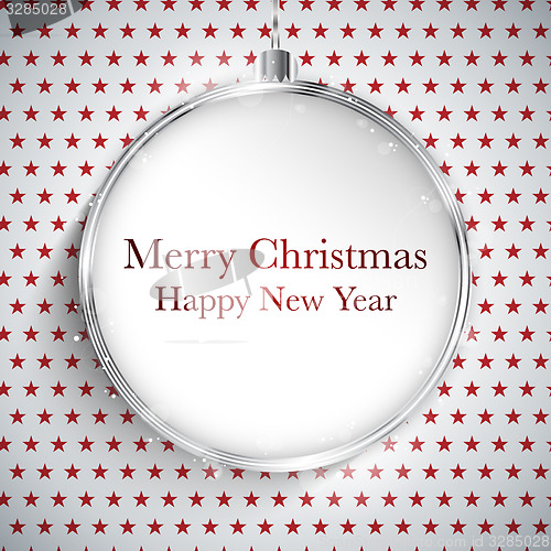 Image of Merry Christmas Happy New Year Ball Silver  on Star Seamless Pat