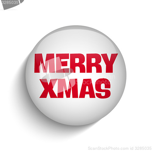 Image of Merry Christmas Icon Button Red