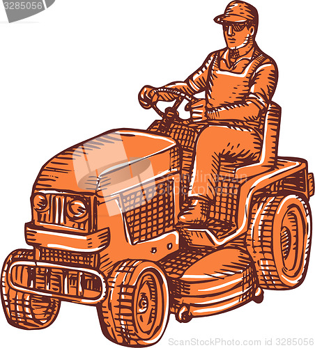 Image of Gardener Ride-On Mower Etching