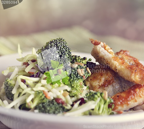 Image of Fried Fish and Salad