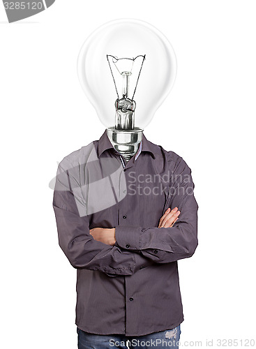 Image of Lamp Head Man With Folded Hands