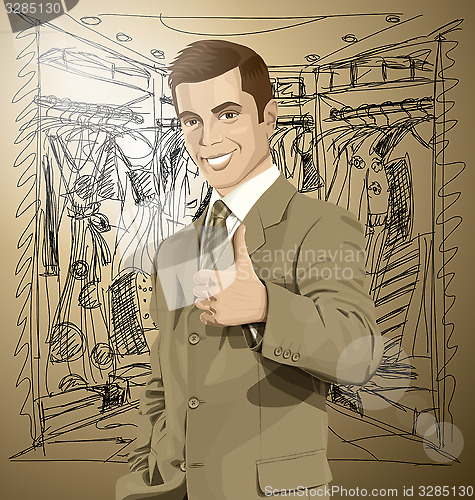 Image of Vector Business Man Shows Well Done