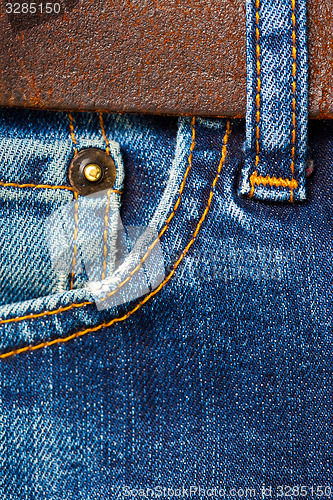 Image of part of a blue vintage jeans