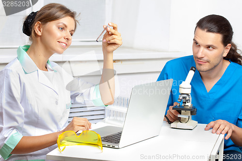Image of two scientists develop a new remedy