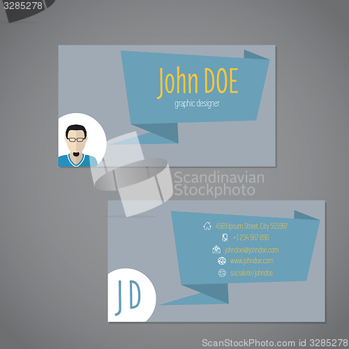 Image of Business card with origami speech bubble 