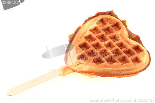 Image of waffles heart isolated