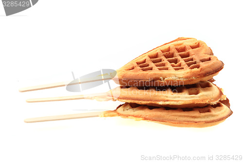 Image of waffles heart isolated