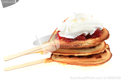 Image of waffles heart isolated