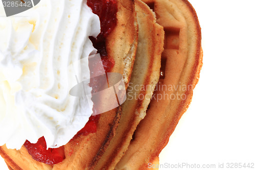Image of waffles heart isolated