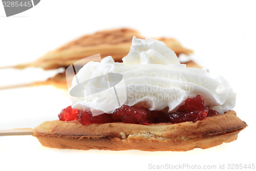 Image of waffles heart isolated