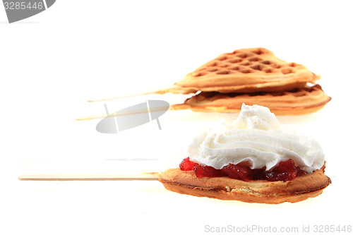 Image of waffles heart isolated