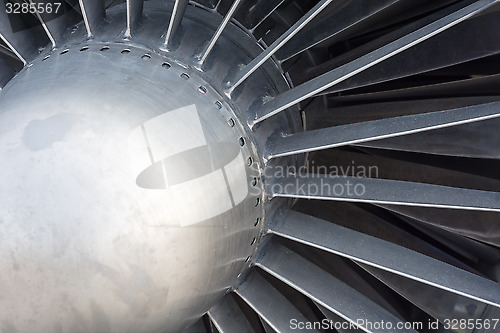 Image of Fragment turbine aircraft engine.