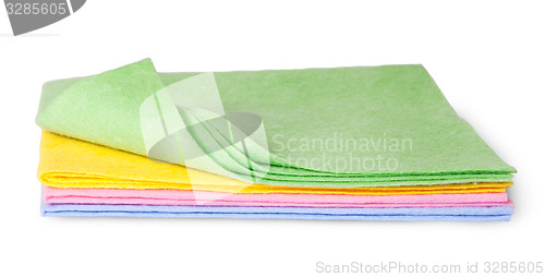 Image of Full size multicolored cleaning cloths one folded