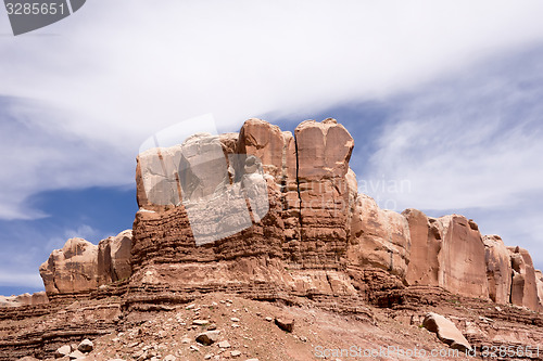 Image of hoodoo rock formations at utah national park mountains