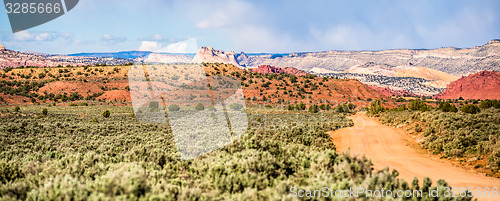 Image of canyon mountains formations panoramic views near paria utah park