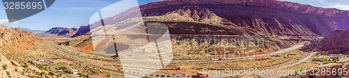 Image of panoramic view of entrance to Arches National Park 