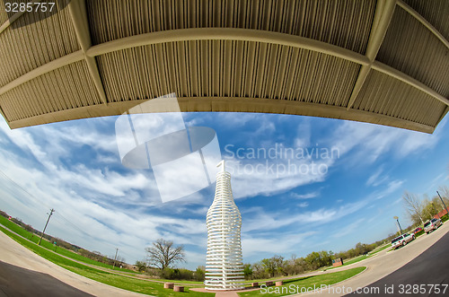 Image of giant landmark of a soda pops monument in arcadia oklahoma