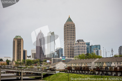 Image of atlanta city skyline on a cloudy day