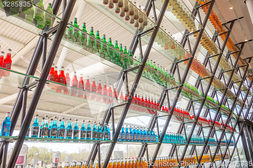 Image of arrangement of beverage bottles on display