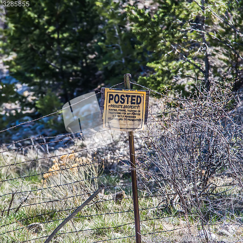Image of posted no tresspassing sign or keep out
