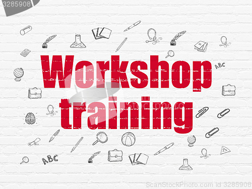 Image of Learning concept: Workshop Training on wall background