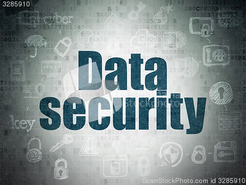 Image of Protection concept: Data Security on Digital Paper background