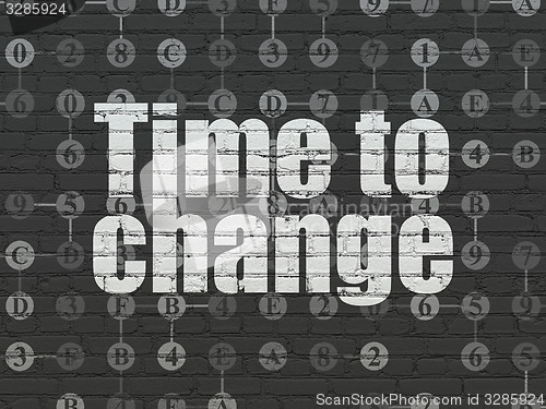 Image of Timeline concept: Time to Change on wall background