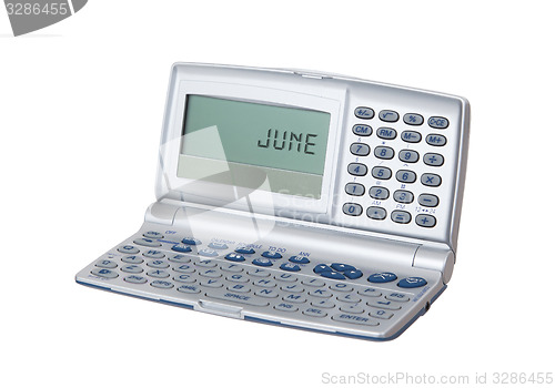 Image of Electronic personal organiser isolated - June