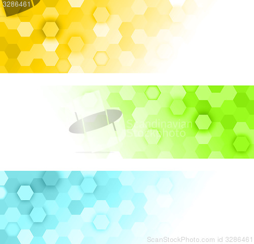 Image of hexagons banners