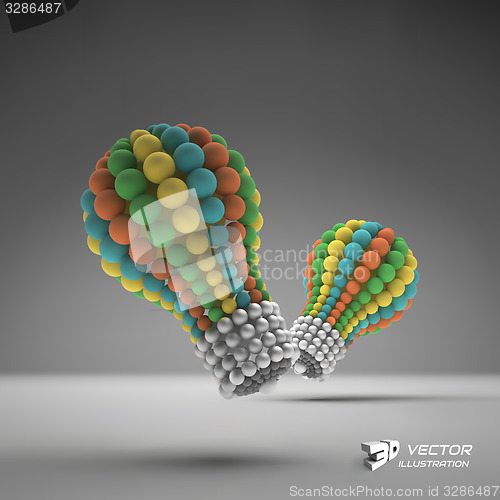 Image of Lightbulb. Idea concept. 3d vector illustration. 