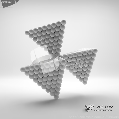 Image of Pyramid of balls. 3d vector illustration. 